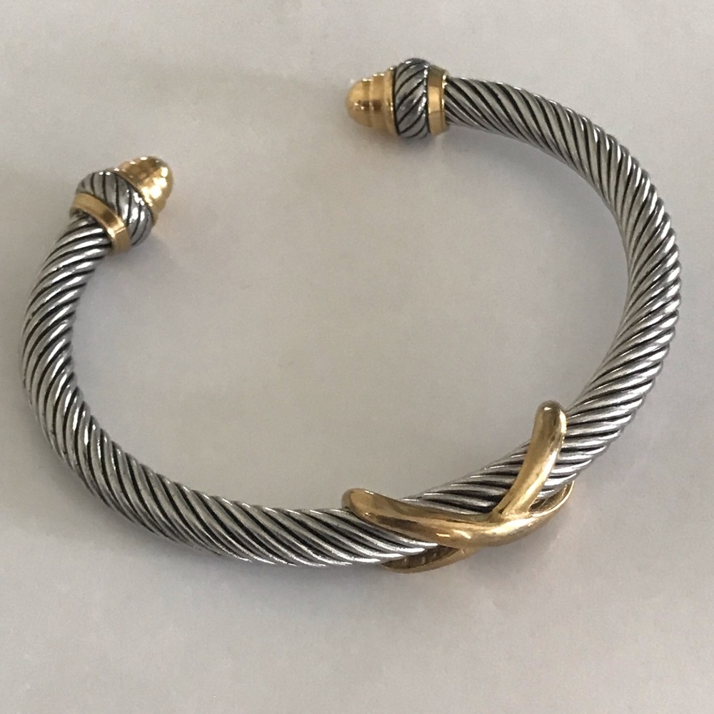 Stainless Steel Cable Cuff Bangle Bracelet